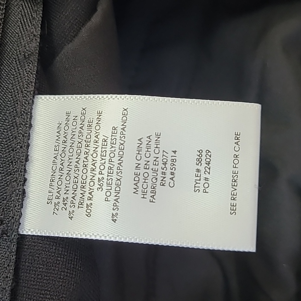 Cabi 5866 Banded Waist Black Skinny Cropped Trousers Minimalist Size 6 - Picture 6 of 6